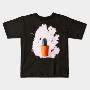 Cacti in orange pot oil painting Kids T-Shirt